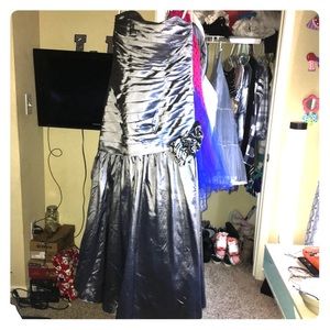 Charcoal color mermaid style prom dress